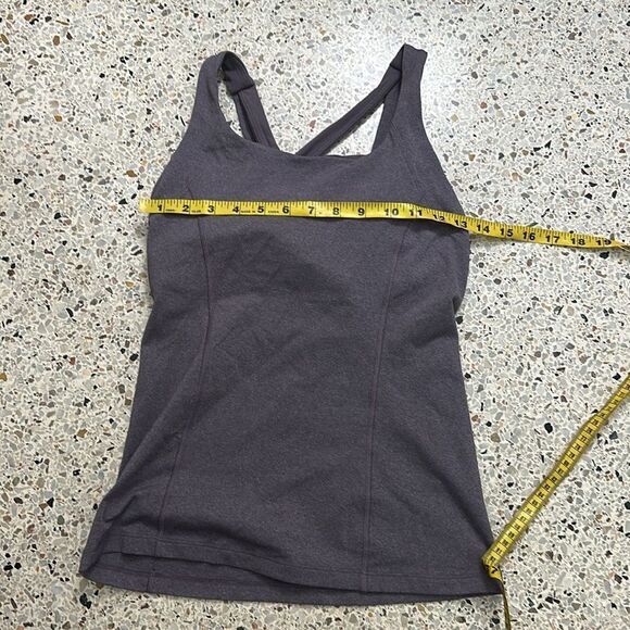 Lululemon Cross it Off built in bra tank 4 purple Heather - Picture 4 of 4